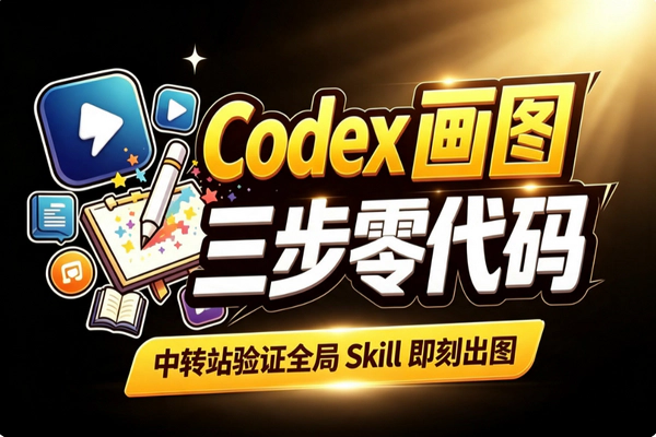 Codex客户端免代码出图：API中转站加全局Skill三步配置