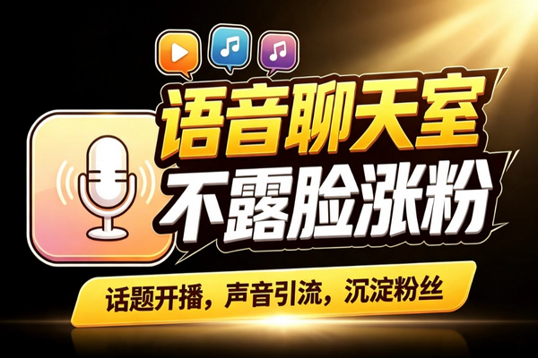 视频号语音房间冷启动:不出镜连麦互动话题推流涨粉技巧