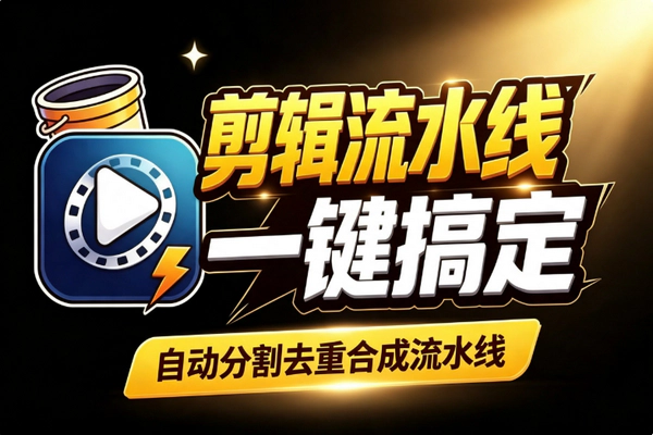 自媒体视频一键去重出片：批量拆条调色拼接高效工具