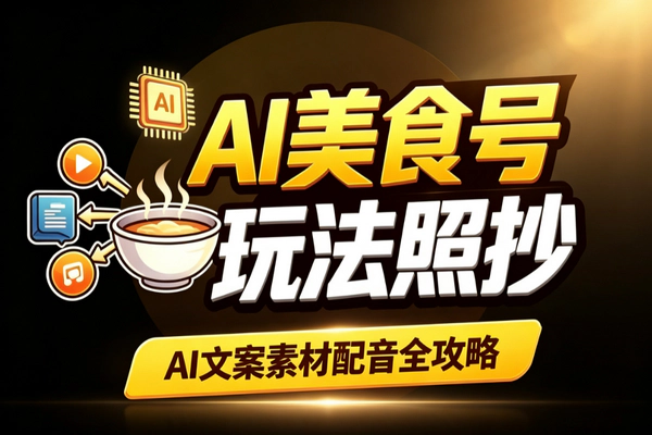 AI美食科普号零基础起号：AI文案生图素材配音全流程