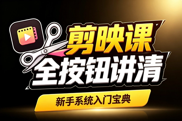剪映新手零基础入门：全功能按钮拆解系统教学