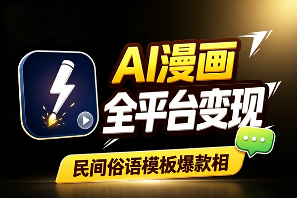 AI漫画全平台变现实操：俗语模板加AI生成爆款视频打法