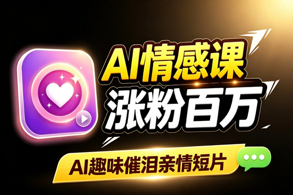 AI情感短片涨粉百万拆解：催泪亲情趣味短剧工作流实操课程