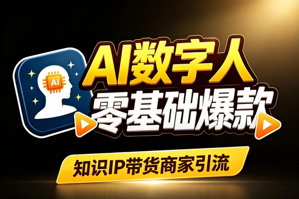 AI数字人短视频零基础量产：全流程实操从定位到变现闭环