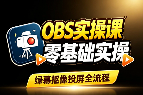 OBS录播实操课:零基础掌握绿幕抠像投屏直播全流程技能