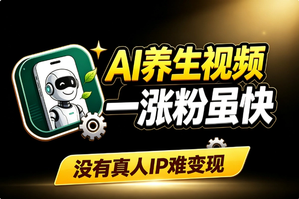 AI养生视频涨粉快变现难？真人IP打造才是长久赚钱核心路径