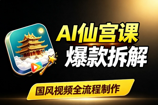 AI仙宫视频制作教程：零基础国风仙侠元素生成动态大片本地免费出片变现