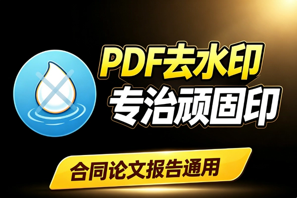 PDF去水印工具：90%顽固水印一键清除合同论文报告零技术操作