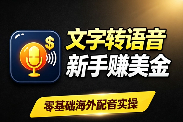文字转语音赚美金：新手零门槛海外配音副业四步实操教程合规必看