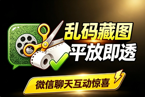微信藏图AI乱码图：手机平放透视解密藏照片情话二维码互动新玩法