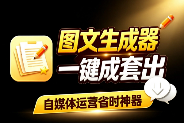 小红书图文自动生成工具 AI一键出封面文案 自媒体批量运营省力神器