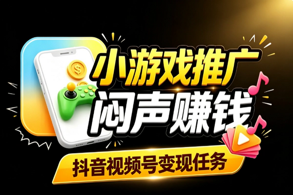 抖音视频号小游戏推广赚钱 稳定睡后收入变现项目实操