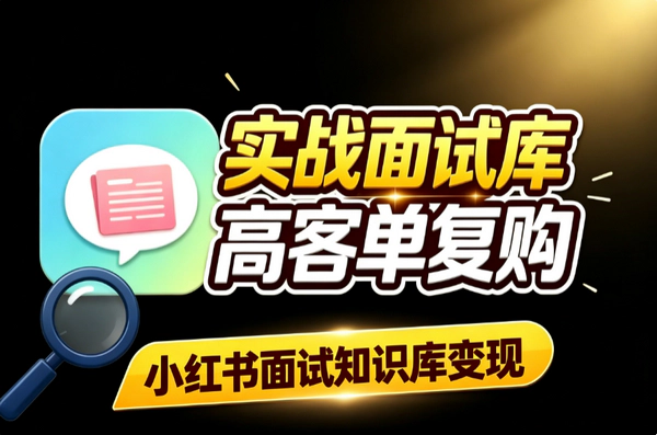 小红书实战面试知识库变现全攻略 AI二创搭建高客单价易复购项目