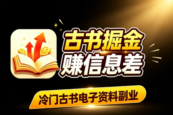 冷门古书信息差副业赚钱全攻略 绝版电子资料选品引流变现实操