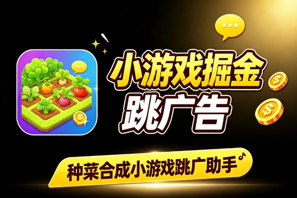 种菜合成小游戏免广告掘金项目 跳广助手单机收益60+实操教程