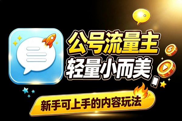 公众号流量主小而美副业玩法 新手入门收益及运营实操指南