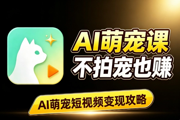 AI萌宠短视频变现教程 猫咪慢生活账号制作运营全链路攻略